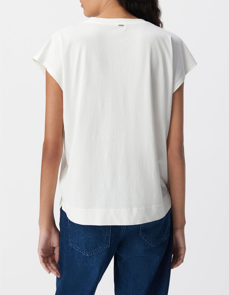 Tee-shirt manches courtes blanc visuel fraise-3