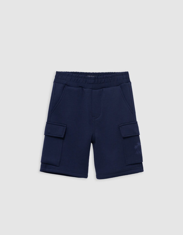 Marineblaue BATTLE-Jungenbermudas mit Palmenmotiv-4