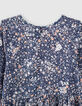Langes marineblaues Mädchenkleid, Ecovero®, Blumen-Print -5