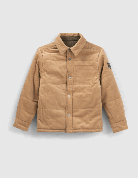 Chaqueta reversible caqui y camel terciopelo niño - IKKS