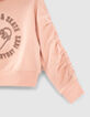 Girls’ khaki hoodie with gathered cuffs-4