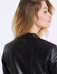 Chaqueta de cuero de cordero cuello chal mujer-5
