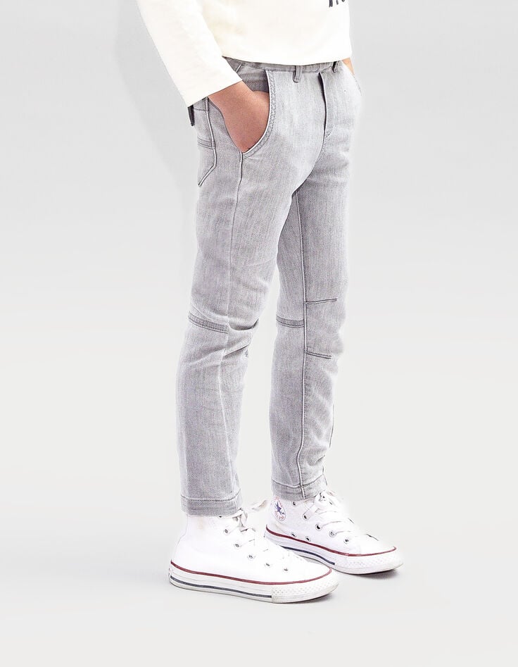 Boy's grey cut-off knee JOGGER jeans-2