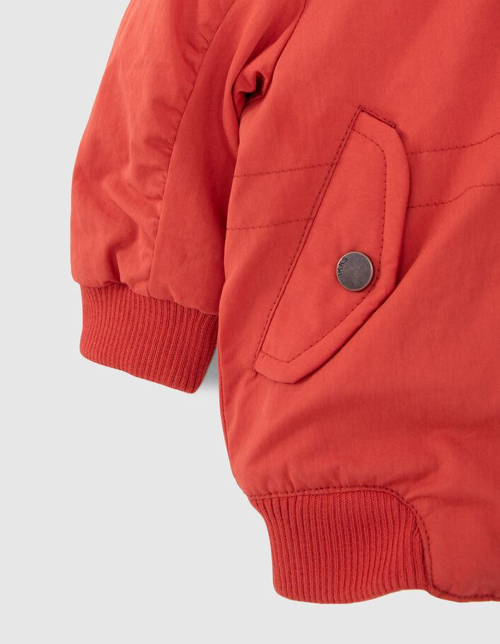 Parka orange fourrée print dos bébé garçon-5
