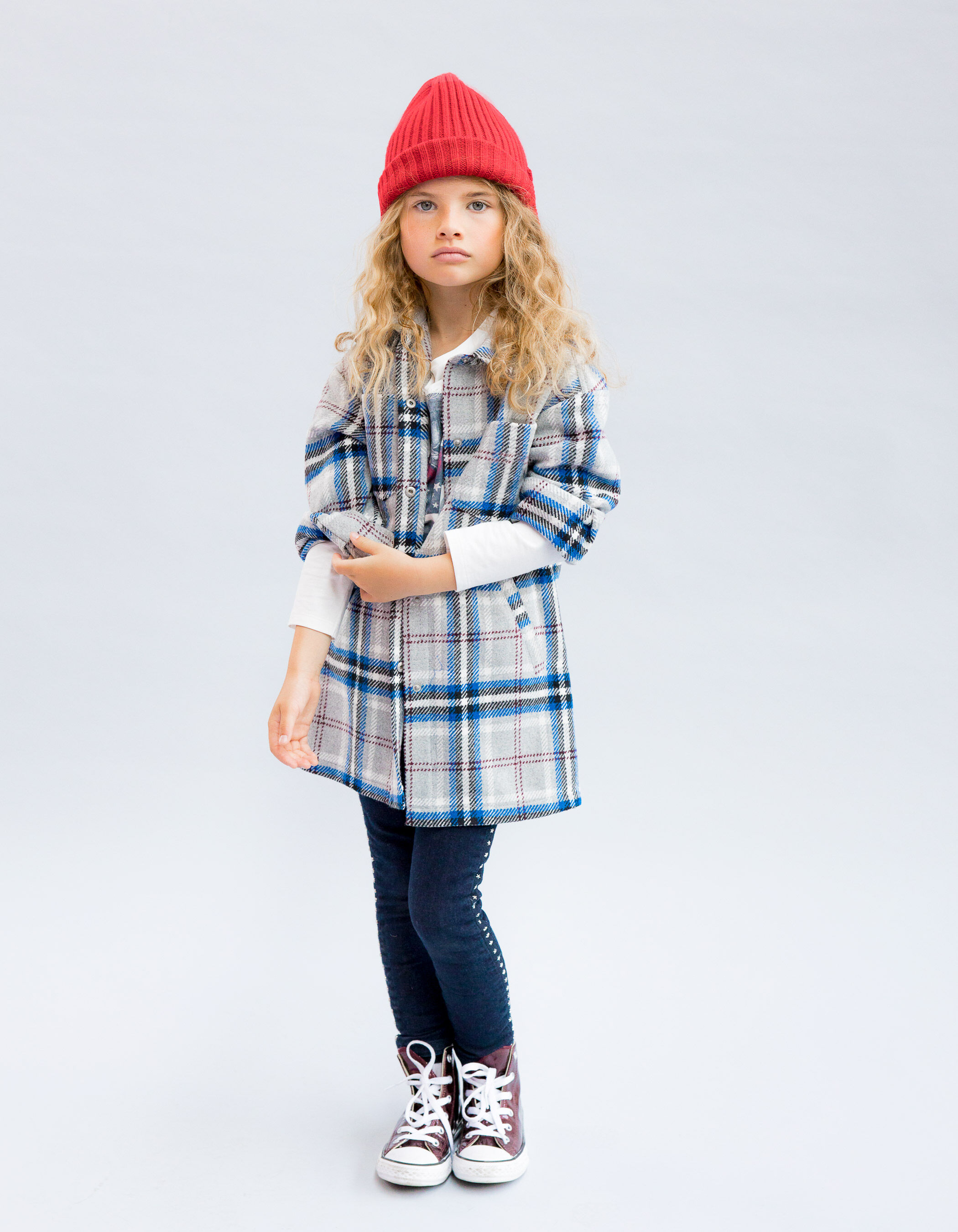 Girls checked coat deals