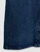 Asymmetrische blauwe denim rok met hoge taille en split Dames-4