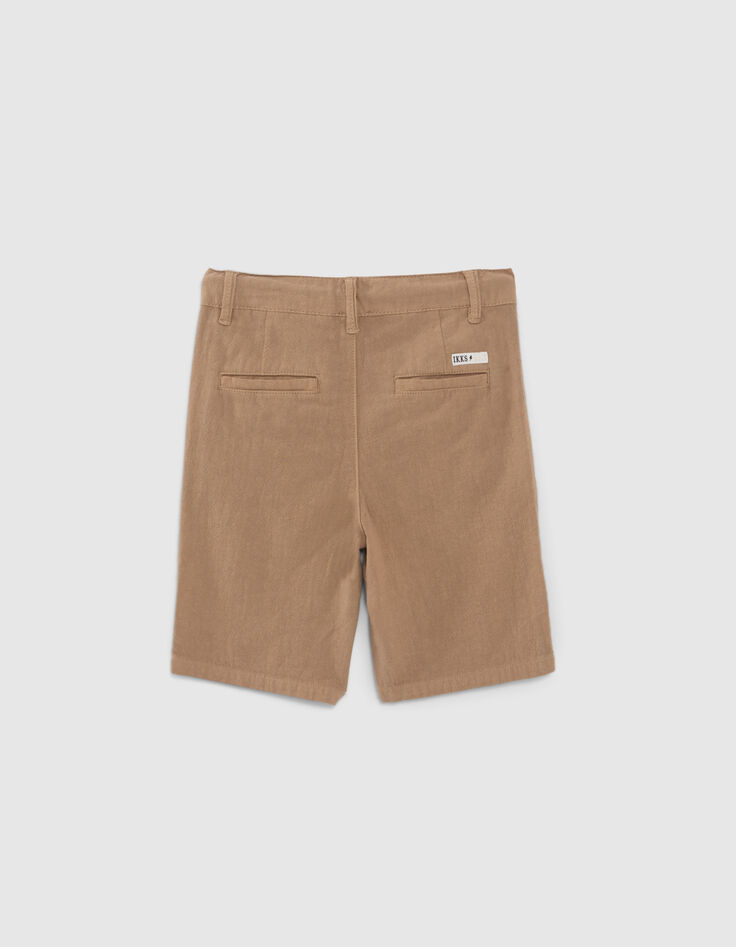 Beige Jungen-CHINO-Bermudas aus Reliefstoff-3