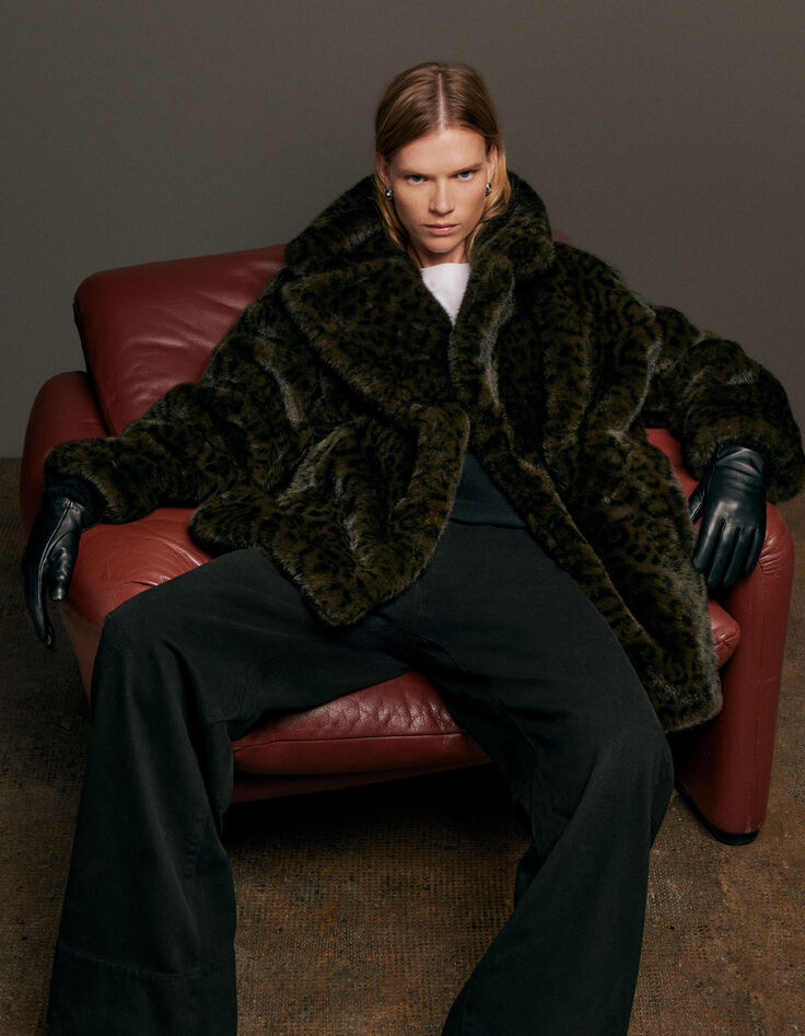 Lange schwarze Handschuhe mit gestreiftem B&uuml;ndchen Damen-5