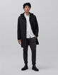 Trench noir à parementure-capuche amovible Homme-2
