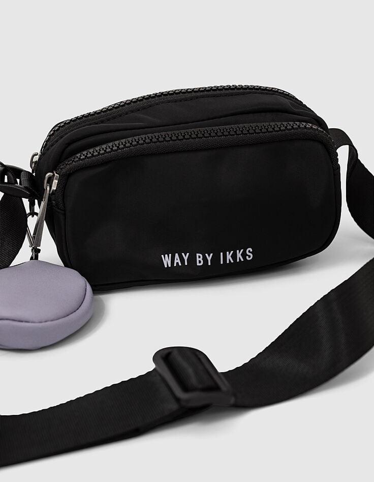 Sac banane 2 en 1 noir avec porte-monnaie fille-7