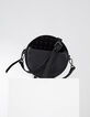 Sac à main rond noir en cuir avec clous I.Code-1