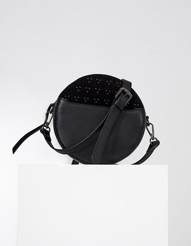 Sac à main rond noir en cuir avec clous I.Code - IKKS