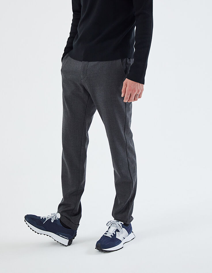 Men’s charcoal grey flannel SLIM joggers-2