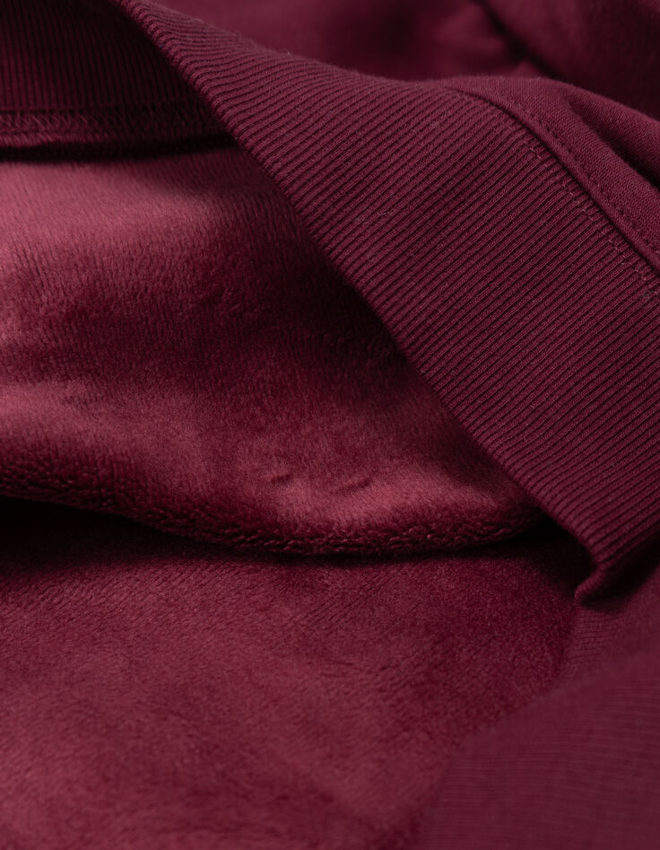 Sudadera con mensaje flocado de terciopelo rojo para ni&ntilde;a-6