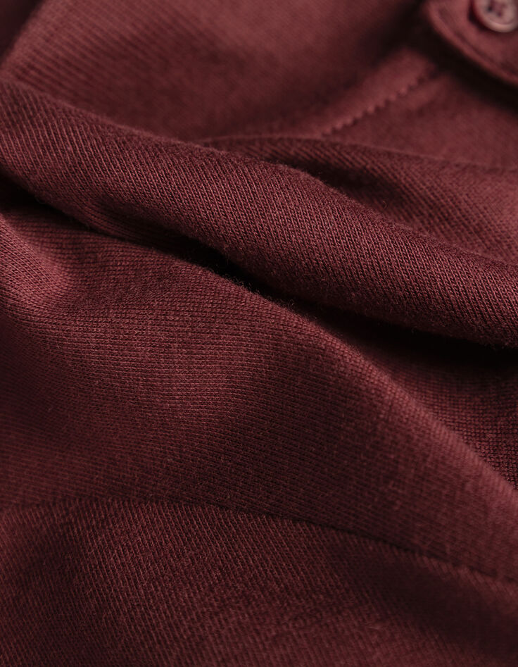 Polo bordeaux coton modal manches courtes Homme-6