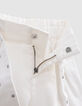 Ecru jeansshort riem studs en oogjes meisjes-6