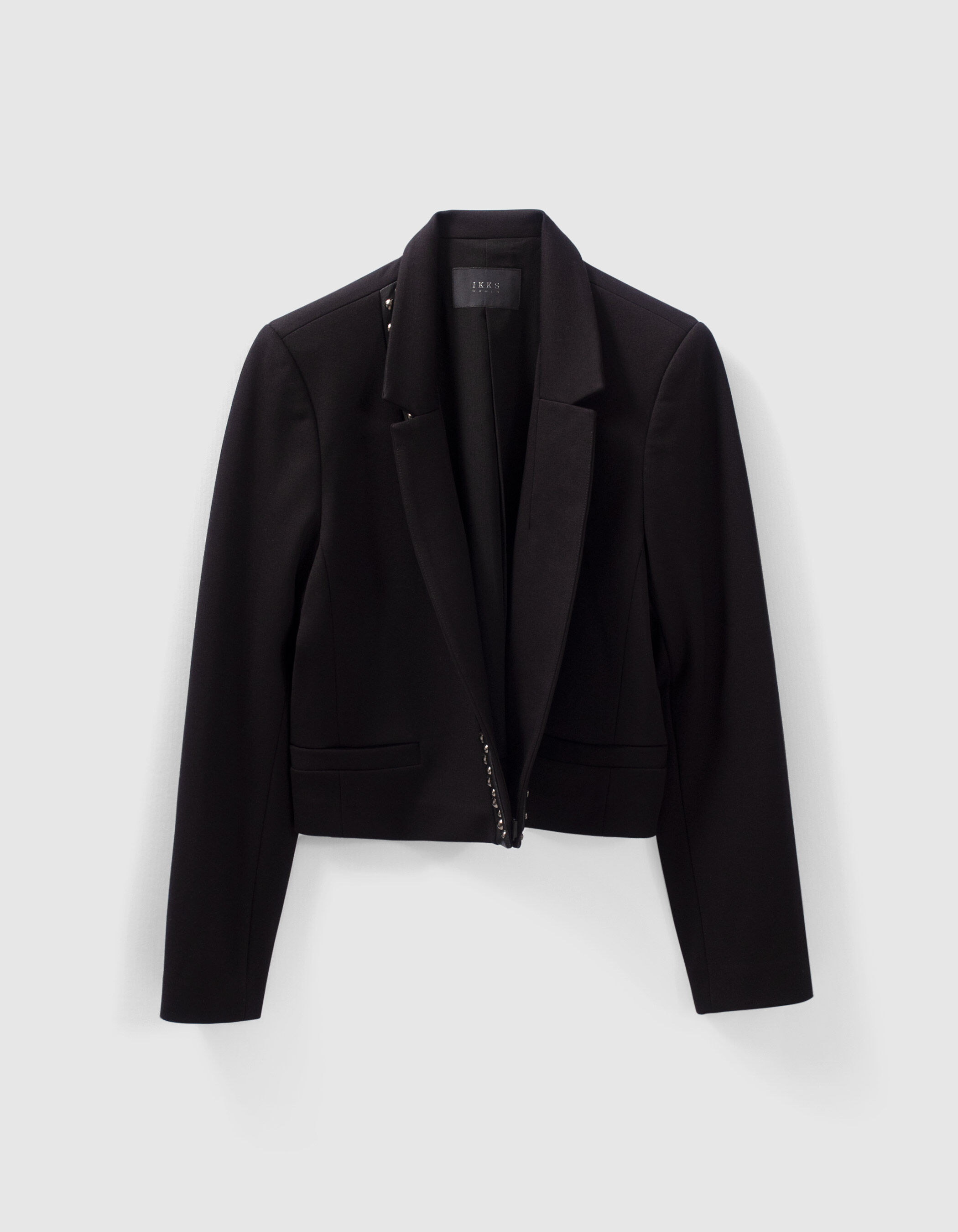Women s black studded short suit jacket IKKS