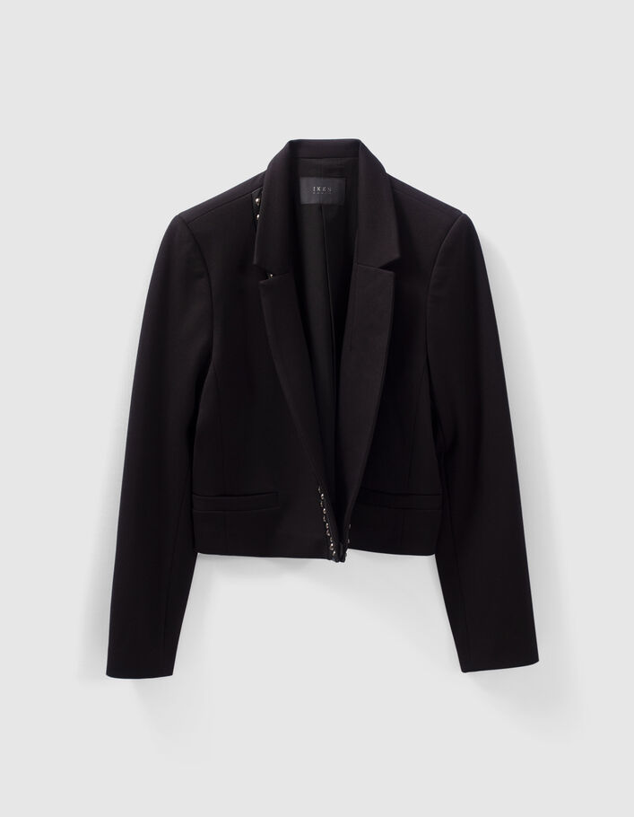 Women's black studded short suit jacket - IKKS