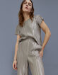 Goudkleurige cropped top plissé Dames-7