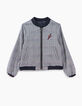 Bomber reversible príncipe de Gales y navy satinada niña-1