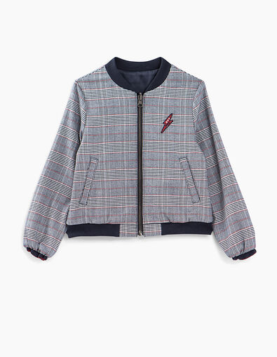 Bomber reversible príncipe de Gales y navy satinada niña - IKKS