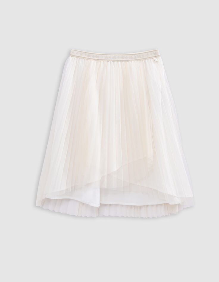 Jupe-tutu midi écrue plissée asymétrique fille-3