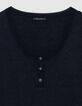 Women's fine black sequined button-down sweater-8