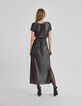 Women’s silver pleated long dress-3