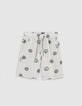 Khaki Jungenbermudas, Frottee, Peace-and-Love-Motive-2