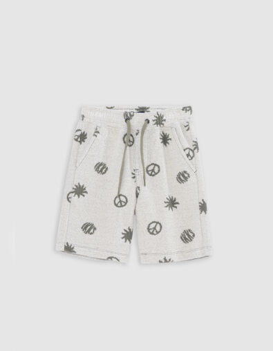 Bermudas rizo caqui peace and love niño - IKKS