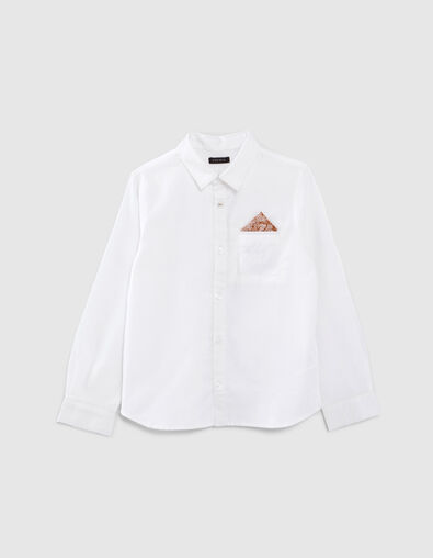 Boys&rsquo; white occasionwear shirt with pocket - IKKS