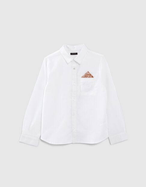 Chemise blanche cérémonie avec pochette garçon