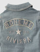 Blaue Jeansjacke mit Tressen für Babymädchen-5