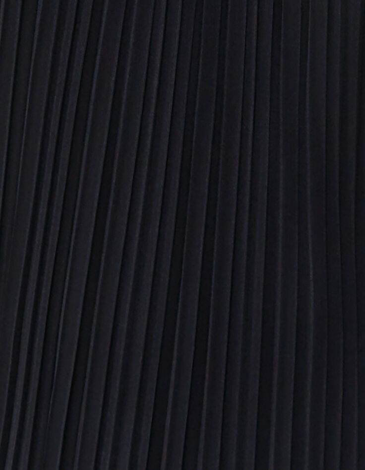 Women’s black recycled pleated cropped top-4