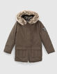 Parka r&eacute;versible bronze et matelass&eacute;e m&eacute;tallis&eacute;e fille-1