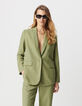 Veste de costume verte lin et coton Femme-2
