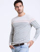 Pull marinière à rayures kaki et mandarine Homme-1
