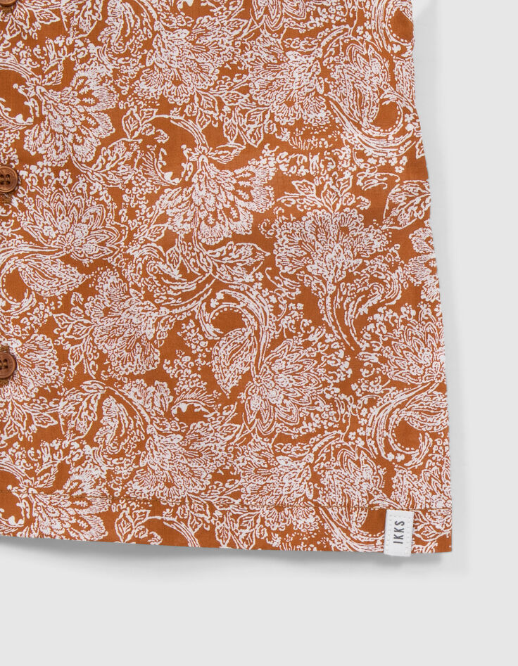 Chemise caramel imprim&eacute; ethnique gar&ccedil;on-3