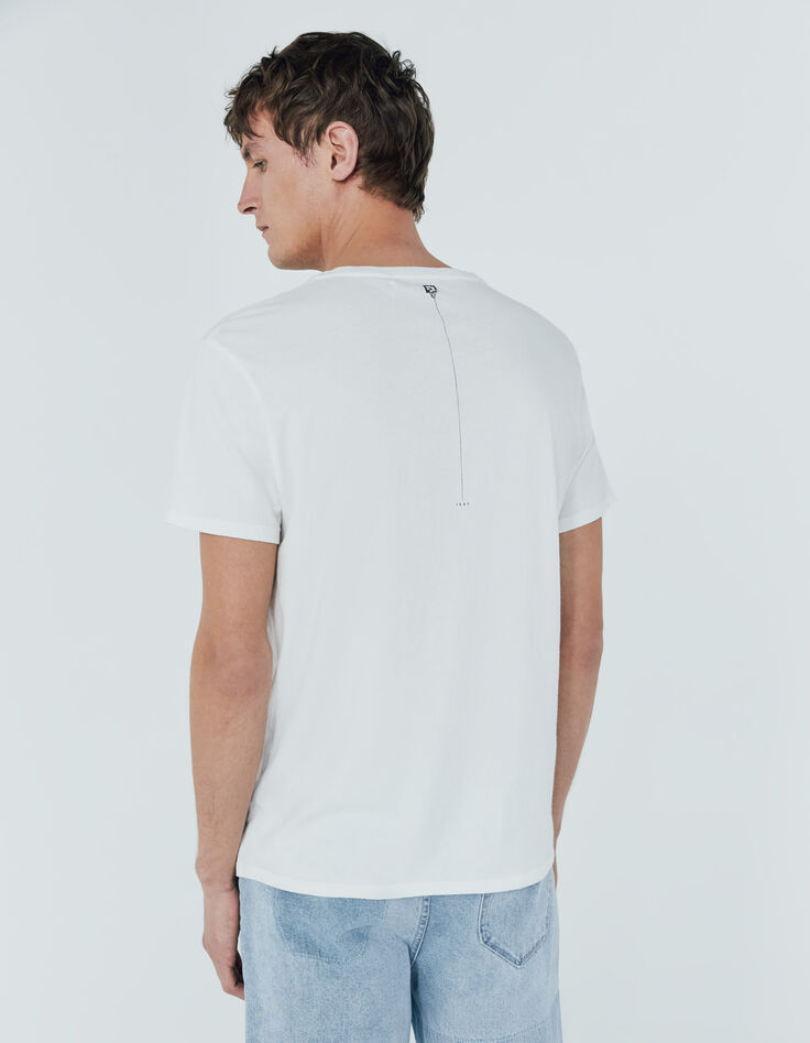 Herren-T-Shirt in Off White, Rocker-Blumen-Motiv, Bio-4