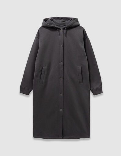 Girls&rsquo; grey midi-length hooded cardigan - IKKS