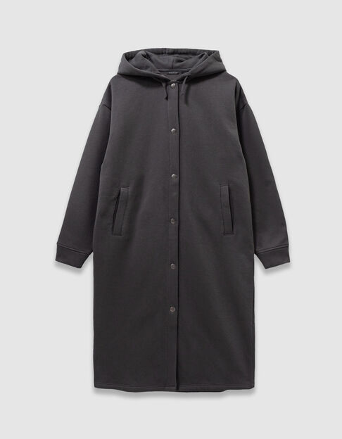 Girls’ grey midi-length hooded cardigan - IKKS