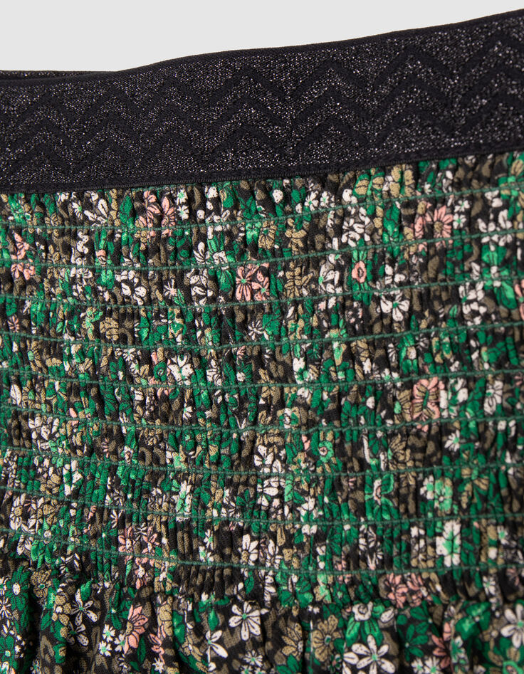 Khaki rok LENZING™ ECOVERO™ bloemenprint meisje-6 Khaki rok LENZING™ ECOVERO™ bloemenprint meisje-6
