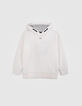Sweat blanc cass&eacute; mix molleton maxi broderies gar&ccedil;on-1