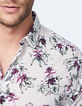 Chemise SLIM mauve imprimé fleurs et feuilles Homme-4