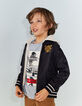 Bomber réversible navy et beige clair garçon-1