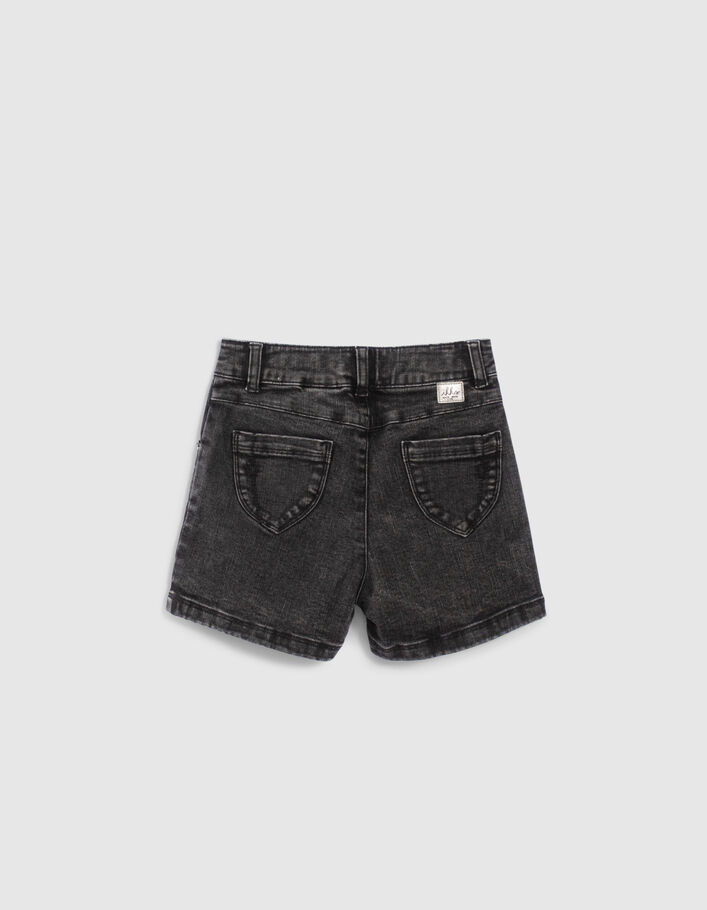 Short en jean noir délavé fille - IKKS