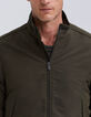 Men&rsquo;s khaki bomber jacket with Sherpa-lined collar-4