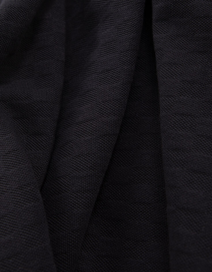 Boy's black organic cotton checkerboard polo shirt-7 Boy's black organic cotton checkerboard polo shirt-7