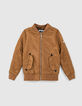 Blouson bomber cognac &agrave; capuche amovible gar&ccedil;on -7