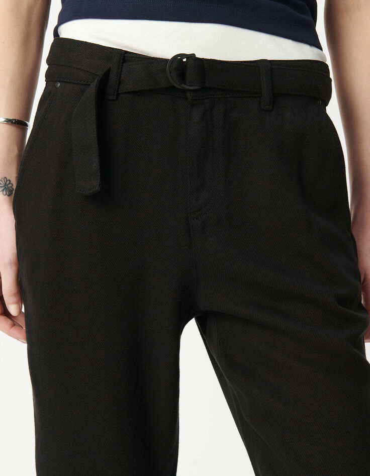Belted black baggy jeans in Lyocell® Women-4 Belted black baggy jeans in Lyocell® Women-4